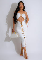 Perfection Cut Out Midi Dress White with elegant design and flattering fit