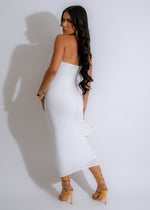 Stunning white midi dress with cut out details and perfect fit