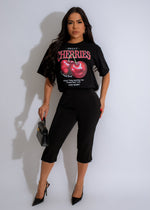 Be Your Girl Cherry Long Top Black - a stylish and versatile women's top perfect for any occasion