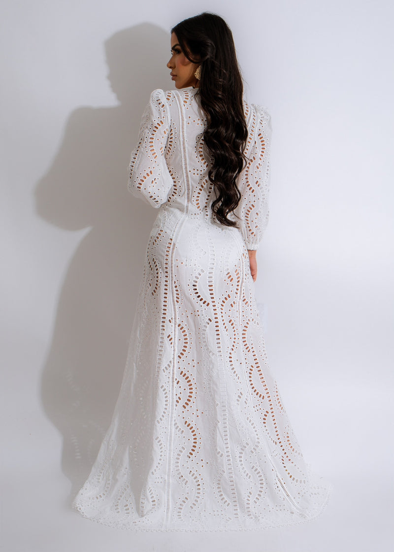 Summer In Lace Maxi Dress White
