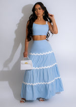 Your Need Me Skirt Set Blue