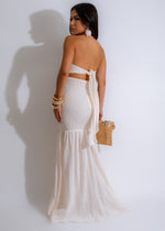 Unique Touch Ruched Maxi Dress Nude