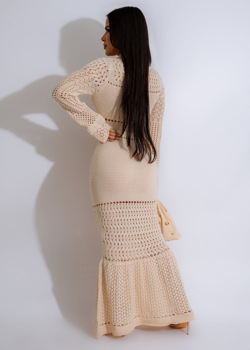  Elegant and feminine Just Love Knit Maxi Dress Nude with a flowy silhouette and versatile design for various occasions