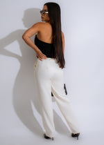 Stylish and comfortable Just A Girl Pants in classic white color