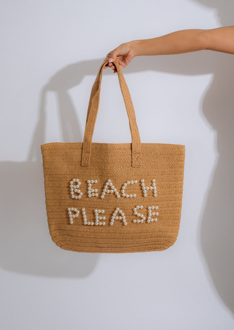 Beach Please Pearl Tote Bag Nude