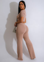  Stylish and sophisticated Bow Elegance Knit Pant Set Nude designed for all-day comfort and effortless elegance