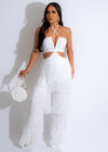 She's Untamable Fringe Jumpsuit White