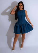 Prairie Edge Button-Up Mini Dress in Dark Denim, a versatile piece for any occasion