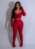 Obsidian Drape Pant Set Red*