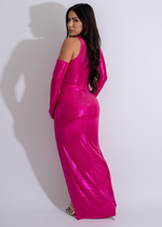 Alt text: Gorgeous Twilight Radiance Maxi Dress in Pink, perfect for special occasions and evening events, with a flattering silhouette and elegant design