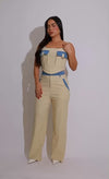 Utility Chic Cargo Pant Set Nude