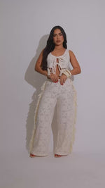 Seaside Reverie Crochet Pant Set Nude