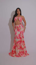 Wildflower Whimsy Floral Maxi Dress Pink