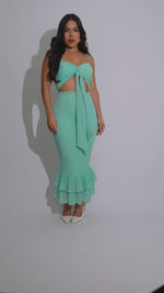 Sunset Whimsy Midi Dress Green