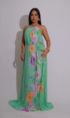 Whispering Petals Floral Maxi Dress Green