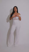 Rosette Lace Dream Floral Jumpsuit White