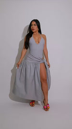 Belle Aura Midi Dress Grey