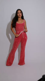 Dreamy Choice Ribbed Pant Set Pink