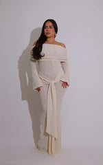 Valencia Elegance Knit Maxi Dress Nude