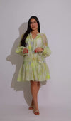 Ethereal Breeze Floral Mini Dress Green