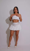 The Orion Eyelet Skirt Set White