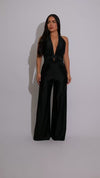 The Luxe Draped Ruched Jumpsuit Black