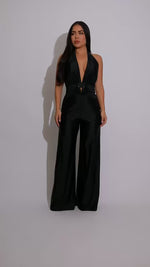 The Luxe Draped Ruched Jumpsuit Black