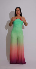 Serenity Glow Ruched Jumpsuit Green