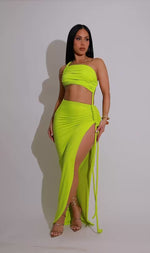 You Get Me Going Crazy Ruched Maxi Dress Green