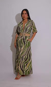 Safari Breeze Maxi Dress Green