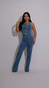 The Statement Pant Set Light Denim