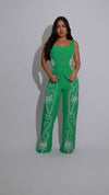 The Botanical Essence Floral Pant Set Green