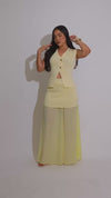 Elegance in Knit Motion Skirt Set Yellow