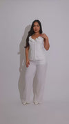 Always Dainty Floral Pant Set White