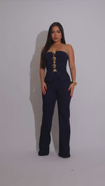 Dominion Chic Pant Set Dark Denim