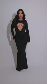 Siren Aura Ruched Maxi Dress Black