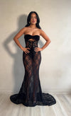 Enchantress Lace Maxi Dress Black