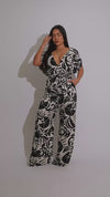 Abstract Allure Floral Jumpsuit Black