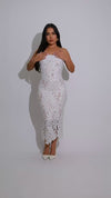 The Botanical Lace Midi Dress White