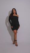 Shadow Allure Corset Mini Dress Black