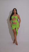 The Seduction Knot Sparkling Mini Dress Green