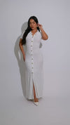 The Classic Poise Knit Maxi Dress White