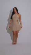 The Sunlit Serenity Mini Dress Nude