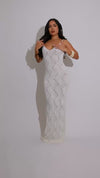 Serene Waves Knit Maxi Dress White