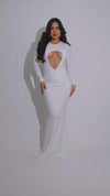 Siren Aura Ruched Maxi Dress White