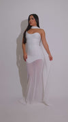 Pretty Girl Energy Mesh Maxi Dress White