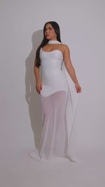 Pretty Girl Energy Mesh Maxi Dress White