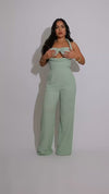 Luxe Braided Halter Jumpsuit Green