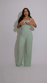 Luxe Braided Halter Jumpsuit Green