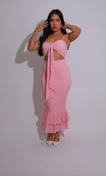 Sunset Whimsy Midi Dress Pink